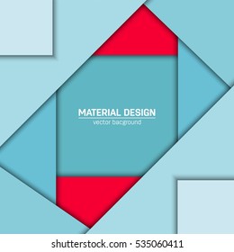 Vector material design background. Abstract creative concept layout template. For web and mobile app, paper art illustration, style blank, poster, booklet. Motion wallpaper element. Flat ui.
