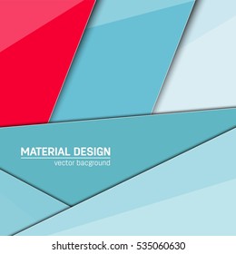 Vector material design background. Abstract creative concept layout template. For web and mobile app, paper art illustration, style blank, poster, booklet. Motion wallpaper element. Flat ui.