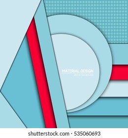 Vector material design background. Abstract creative concept layout template. For web and mobile app, paper art illustration, style blank, poster, booklet. Motion wallpaper element. Flat ui.