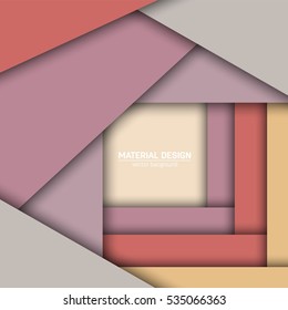 Vector material design background. Abstract creative concept layout template. For web and mobile app, paper art illustration, style blank, poster, booklet. Motion wallpaper element. Flat ui.