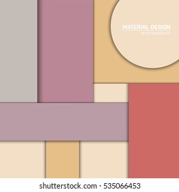 Vector material design background. Abstract creative concept layout template. For web and mobile app, paper art illustration, style blank, poster, booklet. Motion wallpaper element. Flat ui.