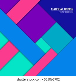 Vector material design background. Abstract creative concept layout template. For web and mobile app, paper art illustration, style blank, poster, booklet. Motion wallpaper element. Flat ui.