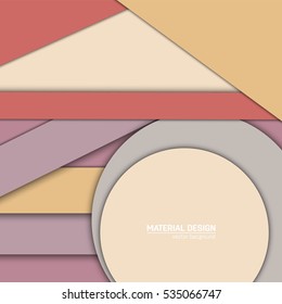 Vector material design background. Abstract creative concept layout template. For web and mobile app, paper art illustration, style blank, poster, booklet. Motion wallpaper element. Flat ui.