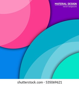 Vector material design background. Abstract creative concept layout template. For web and mobile app, paper art illustration, style blank, poster, booklet. Motion wallpaper element. Flat ui.