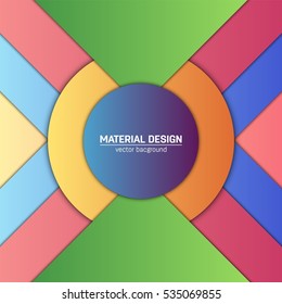 Vector material design background. Abstract creative concept layout template. For web and mobile app, paper art illustration, style blank, poster, booklet. Motion wallpaper element. Flat ui.