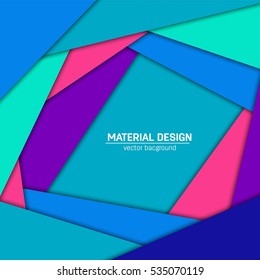 Vector material design background. Abstract creative concept layout template. For web and mobile app, paper art illustration, style blank, poster, booklet. Motion wallpaper element. Flat ui.