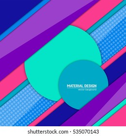 Vector material design background. Abstract creative concept layout template. For web and mobile app, paper art illustration, style blank, poster, booklet. Motion wallpaper element. Flat ui.