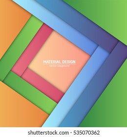 Vector material design background. Abstract creative concept layout template. For web and mobile app, paper art illustration, style blank, poster, booklet. Motion wallpaper element. Flat ui.