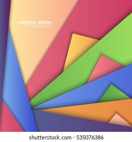 Vector material design background. Abstract creative concept layout template. For web and mobile app, paper art illustration, style blank, poster, booklet. Motion wallpaper element. Flat ui.