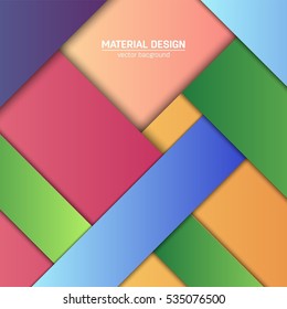 Vector material design background. Abstract creative concept layout template. For web and mobile app, paper art illustration, style blank, poster, booklet. Motion wallpaper element. Flat ui.