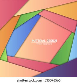 Vector material design background. Abstract creative concept layout template. For web and mobile app, paper art illustration, style blank, poster, booklet. Motion wallpaper element. Flat ui.