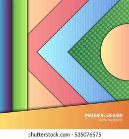 Vector material design background. Abstract creative concept layout template. For web and mobile app, paper art illustration, style blank, poster, booklet. Motion wallpaper element. Flat ui.