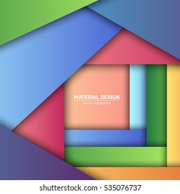 Vector material design background. Abstract creative concept layout template. For web and mobile app, paper art illustration, style blank, poster, booklet. Motion wallpaper element. Flat ui.