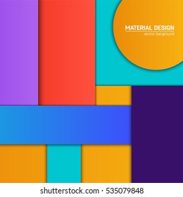 Vector material design background. Abstract creative concept layout template. For web and mobile app, paper art illustration, style blank, poster, booklet. Motion wallpaper element. Flat ui.