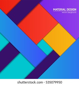 Vector material design background. Abstract creative concept layout template. For web and mobile app, paper art illustration, style blank, poster, booklet. Motion wallpaper element. Flat ui.