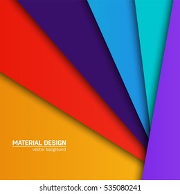 Vector material design background. Abstract creative concept layout template. For web and mobile app, paper art illustration, style blank, poster, booklet. Motion wallpaper element. Flat ui.