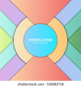 Vector material design background. Abstract creative concept layout template. For web and mobile app, paper art illustration, style blank, poster, booklet. Motion wallpaper element. Flat ui.