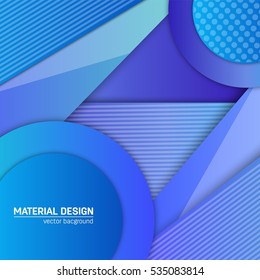 Vector material design background. Abstract creative concept layout template. For web and mobile app, paper art illustration, style blank, poster, booklet. Motion wallpaper element. Flat ui.