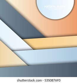 Vector material design background. Abstract creative concept layout template. For web and mobile app, paper art illustration, style blank, poster, booklet. Motion wallpaper element. Flat ui.