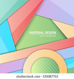 Vector material design background. Abstract creative concept layout template. For web and mobile app, paper art illustration, style blank, poster, booklet. Motion wallpaper element. Flat ui.
