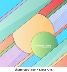 Vector material design background. Abstract creative concept layout template. For web and mobile app, paper art illustration, style blank, poster, booklet. Motion wallpaper element. Flat ui.