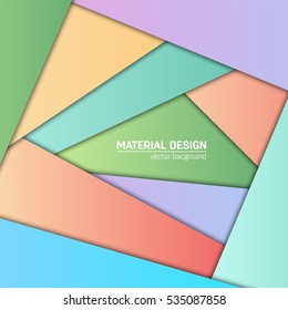 Vector material design background. Abstract creative concept layout template. For web and mobile app, paper art illustration, style blank, poster, booklet. Motion wallpaper element. Flat ui.