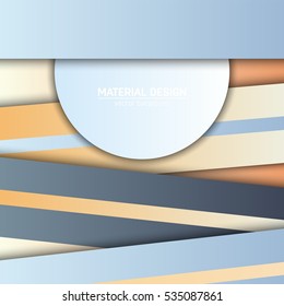 Vector material design background. Abstract creative concept layout template. For web and mobile app, paper art illustration, style blank, poster, booklet. Motion wallpaper element. Flat ui.