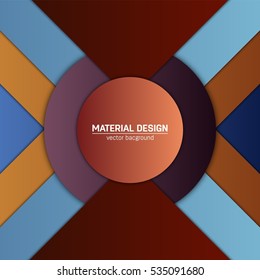 Vector material design background. Abstract creative concept layout template. For web and mobile app, paper art illustration, style blank, poster, booklet. Motion wallpaper element. Flat ui.