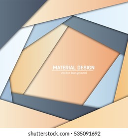 Vector material design background. Abstract creative concept layout template. For web and mobile app, paper art illustration, style blank, poster, booklet. Motion wallpaper element. Flat ui.