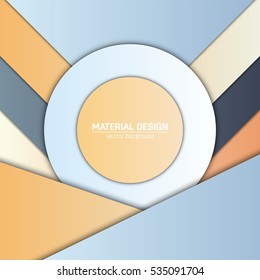 Vector material design background. Abstract creative concept layout template. For web and mobile app, paper art illustration, style blank, poster, booklet. Motion wallpaper element. Flat ui.