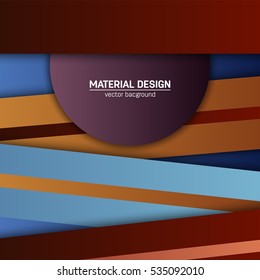Vector material design background. Abstract creative concept layout template. For web and mobile app, paper art illustration, style blank, poster, booklet. Motion wallpaper element. Flat ui.