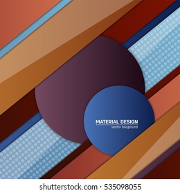 Vector material design background. Abstract creative concept layout template. For web and mobile app, paper art illustration, style blank, poster, booklet. Motion wallpaper element. Flat ui.