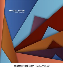 Vector material design background. Abstract creative concept layout template. For web and mobile app, paper art illustration, style blank, poster, booklet. Motion wallpaper element. Flat ui.