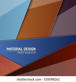 Vector material design background. Abstract creative concept layout template. For web and mobile app, paper art illustration, style blank, poster, booklet. Motion wallpaper element. Flat ui.