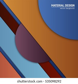 Vector material design background. Abstract creative concept layout template. For web and mobile app, paper art illustration, style blank, poster, booklet. Motion wallpaper element. Flat ui.