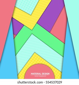 Vector material design background. Abstract creative concept layout template. For web and mobile app, paper art illustration, style blank, poster, booklet. Motion wallpaper element. Flat ui.