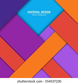 Vector material design background. Abstract creative concept layout template. For web and mobile app, paper art illustration, style blank, poster, booklet. Motion wallpaper element. Flat ui.