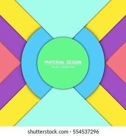 Vector material design background. Abstract creative concept layout template. For web and mobile app, paper art illustration, style blank, poster, booklet. Motion wallpaper element. Flat ui.