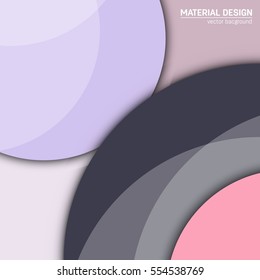 Vector material design background. Abstract creative concept layout template. For web and mobile app, paper art illustration, style blank, poster, booklet. Motion wallpaper element. Flat ui.