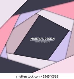 Vector material design background. Abstract creative concept layout template. For web and mobile app, paper art illustration, style blank, poster, booklet. Motion wallpaper element. Flat ui.