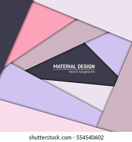 Vector material design background. Abstract creative concept layout template. For web and mobile app, paper art illustration, style blank, poster, booklet. Motion wallpaper element. Flat ui.