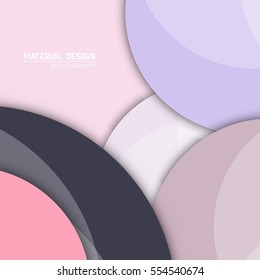Vector material design background. Abstract creative concept layout template. For web and mobile app, paper art illustration, style blank, poster, booklet. Motion wallpaper element. Flat ui.