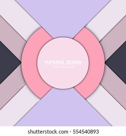 Vector material design background. Abstract creative concept layout template. For web and mobile app, paper art illustration, style blank, poster, booklet. Motion wallpaper element. Flat ui.