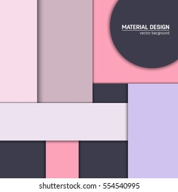 Vector material design background. Abstract creative concept layout template. For web and mobile app, paper art illustration, style blank, poster, booklet. Motion wallpaper element. Flat ui.