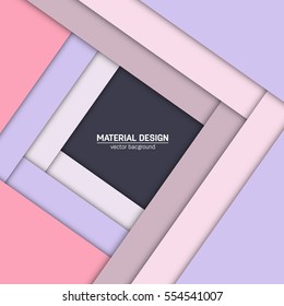 Vector material design background. Abstract creative concept layout template. For web and mobile app, paper art illustration, style blank, poster, booklet. Motion wallpaper element. Flat ui.