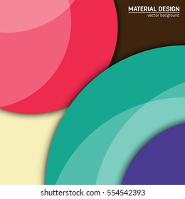Vector material design background. Abstract creative concept layout template. For web and mobile app, paper art illustration, style blank, poster, booklet. Motion wallpaper element. Flat ui.