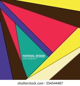 Vector material design background. Abstract creative concept layout template. For web and mobile app, paper art illustration, style blank, poster, booklet. Motion wallpaper element. Flat ui.