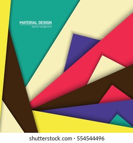 Vector material design background. Abstract creative concept layout template. For web and mobile app, paper art illustration, style blank, poster, booklet. Motion wallpaper element. Flat ui.