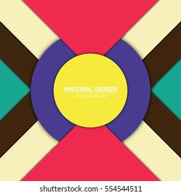 Vector material design background. Abstract creative concept layout template. For web and mobile app, paper art illustration, style blank, poster, booklet. Motion wallpaper element. Flat ui.
