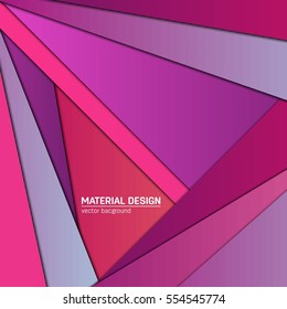 Vector material design background. Abstract creative concept layout template. For web and mobile app, paper art illustration, style blank, poster, booklet. Motion wallpaper element. Flat ui.